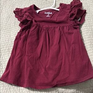Cat & Jack Maroon Ruffle Sleeve Blouse